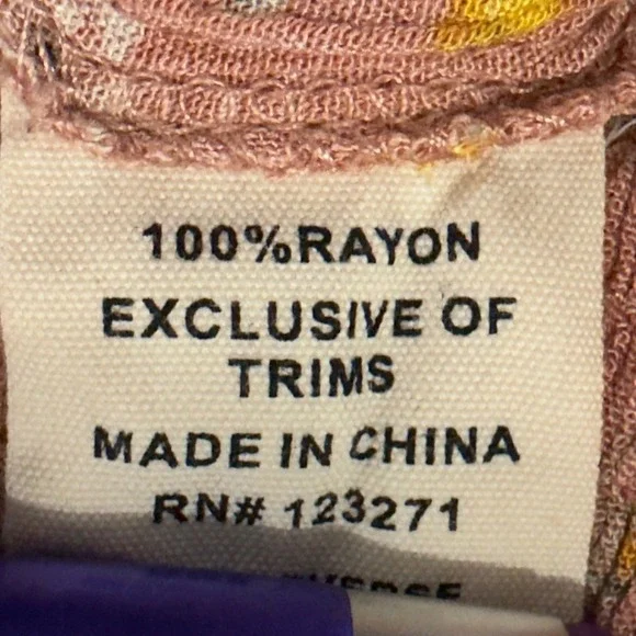 Floral Mini Dress Medium Dusty Rose Puff Sleeves Smocked Back Ruffle Hem Boho - Picture 6 of 11